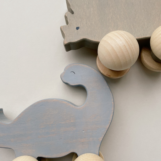 Wooden Toy - Pull-Around - Dino Family par Konges Sløjd - Baby - 6 to 12 months | Jourès