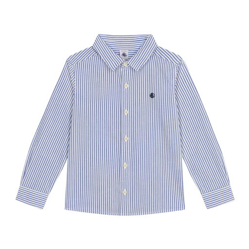 Striped Shirt - 4Y to 6Y - Gauloise/Marshmallow par Petit Bateau - T-shirts, sweaters & cardigans | Jourès