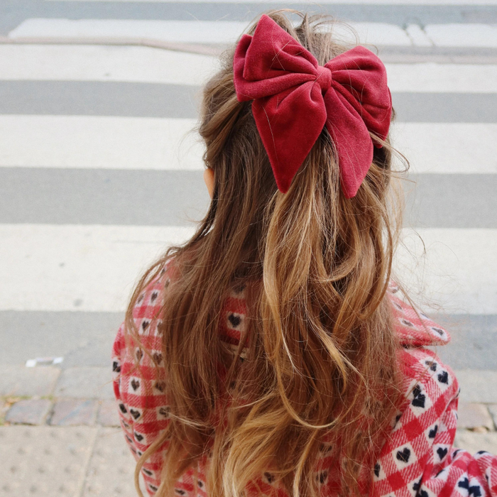 Boucle pour cheveux en velour Bownie - Jolly Red par Konges Sløjd - Konges Slojd | Jourès