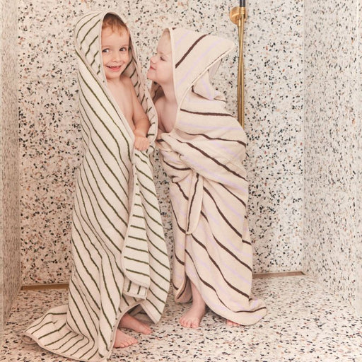 Raita Hooded Towel - Cloud / Caramel par OYOY Living Design - OYOY MINI - Bathroom Accessories | Jourès