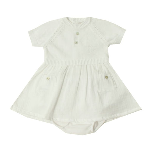Newborn Dress and Bloomer - 1m to 12m - White par Dr.Kid - The Flower Collection | Jourès