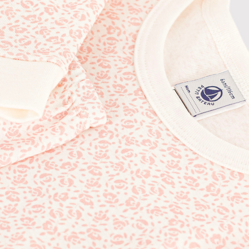 Organic Cotton 2-pce Pyjamas - 2Y to 6Y - Roses par Petit Bateau - Pajamas, Baby Gowns & Sleeping Bags | Jourès