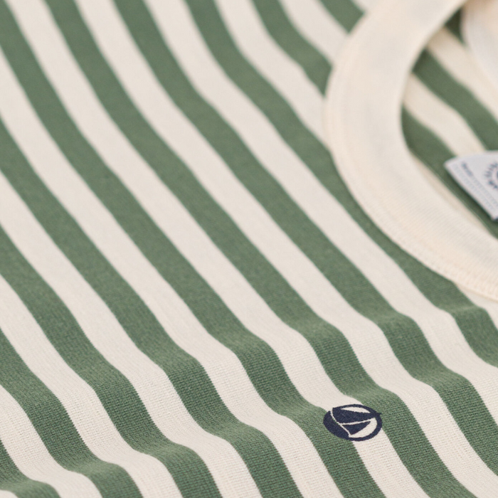 T-Shirt - 3Y to 6Y - Green Stripes par Petit Bateau - T-shirts, sweaters & cardigans | Jourès