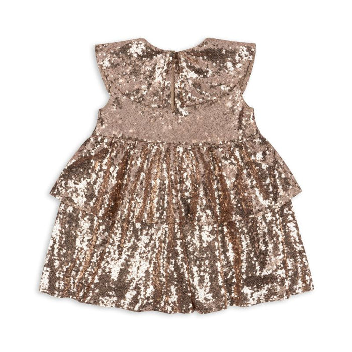 Starla Sequin Dress - 2y to 6y - Gold Blush par Konges Sløjd - Konges - Clothes | Jourès