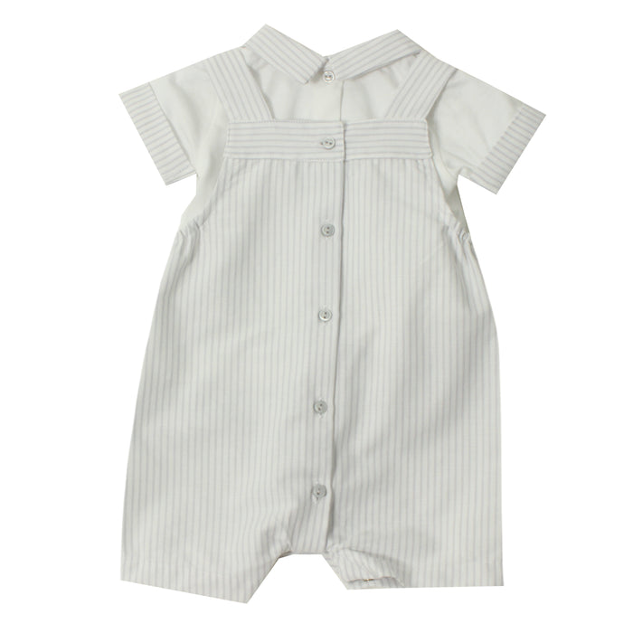 Ensemble salopette et chemise pour nouveau-né - 1m à 12m - Gris pâle par Dr.Kid - Dr.Kid | Jourès