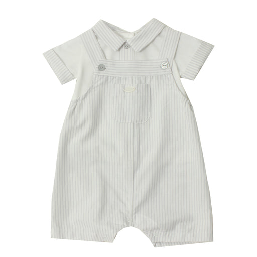 Ensemble salopette et chemise pour nouveau-né - 1m à 12m - Gris pâle par Dr.Kid - Soleil, été, bonheur ! | Jourès