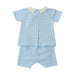 Ensemble pour nouveau-né à manches courtes - 1m à 3m - Bleu poudre par Dr.Kid - Pantalons & Shorts | Jourès