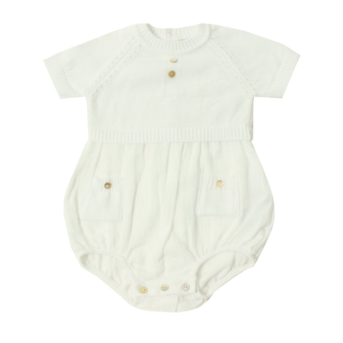 Newborn Romper - 1m to 3m - White par Dr.Kid - Bodysuits, Rompers & One-piece suits | Jourès