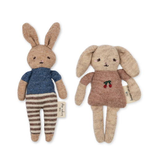 Ensemble de 2 peluches en laine d'agneau - Lapins meilleurs copains par Konges Sløjd - Jeux, jouets et livres | Jourès