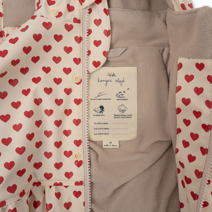 Ensemble de vêtements de pluie Rainy Palme -  18m à 4T - Coeur Rouge par Konges Sløjd - Vêtements d'extérieur | Jourès