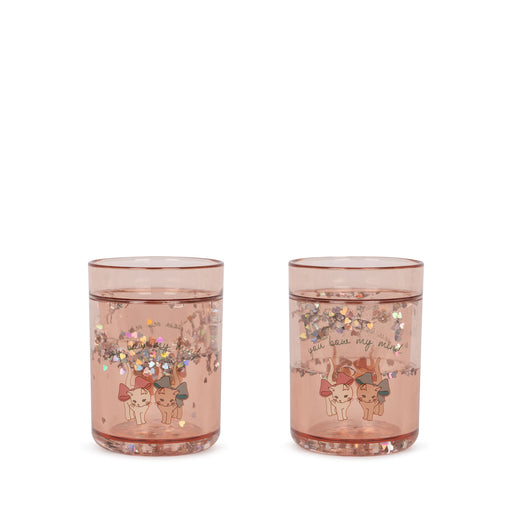 Kids Glitter Cups - Pack of 2 - Bow Kitty par Konges Sløjd - Cups, Sipping Cups and Straws | Jourès