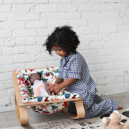 LEVO Baby Rocker - Beech Wood - Hibiscus Seat par Charlie Crane - Baby Rockers, Cribs, Moses and Bedding | Jourès