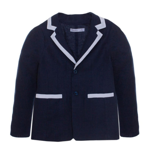 Mini veste en lin - 6m à 4T - Bleu marine par Patachou - Vêtements | Jourès