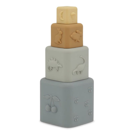 Silicone Stacking Tower - Quarry Blue mix par Konges Sløjd - Baby - 6 to 12 months | Jourès