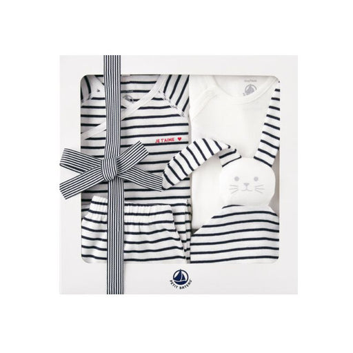 Baby Gift Set - 1m to 12m - Pack of 4 - Black Stripes par Petit Bateau - Petit Bateau | Jourès