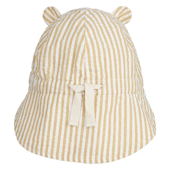 Gorm Reversible Seersucker Sun Hat - 0m to 2Y - Yellow mellow / Creme de la creme par Liewood - Liewood - Clothes | Jourès