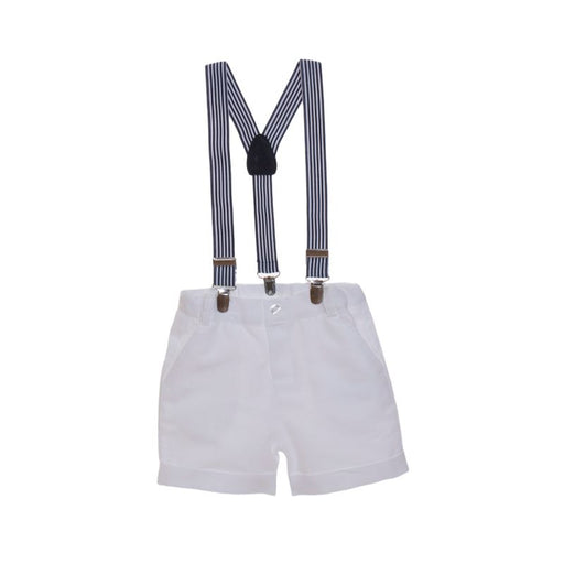Mini shorts en lin avec bretelles - 6m à 4T - Blanc par Patachou - Vêtements | Jourès