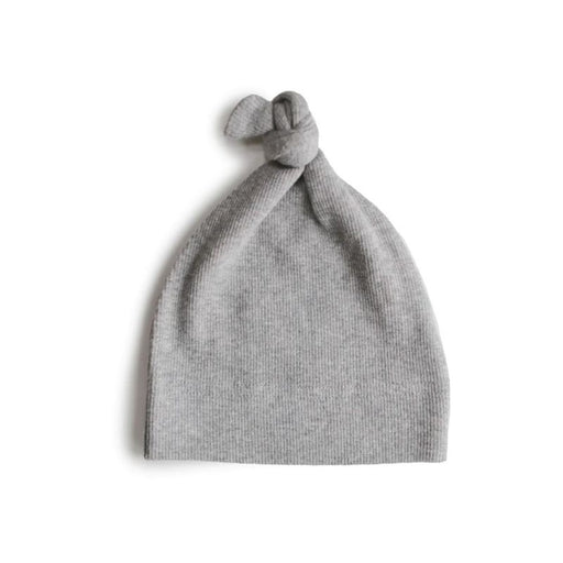 Bonnet de naissance à noeud - 0-3 mois - Gris par Mushie - Chapeaux & gants | Jourès