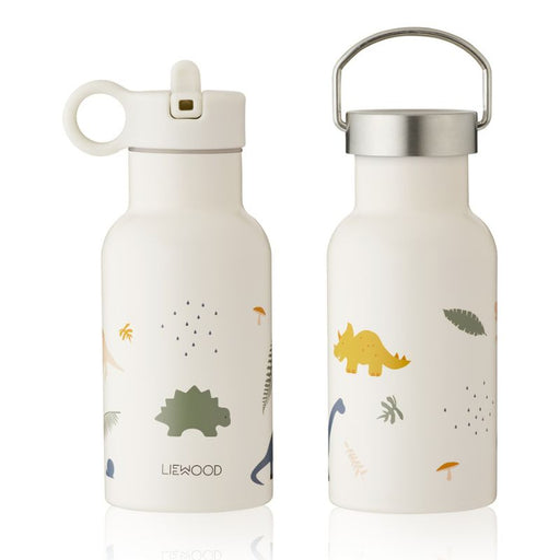 Kids Stainless Steel Thermos Anker Water Bottle - Dino mix par Liewood - Mealtime | Jourès