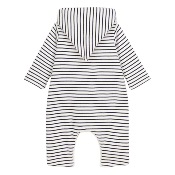 Long Sleeves One-Piece - 1m to 18m - Black/Stripes par Petit Bateau - Pajamas | Jourès