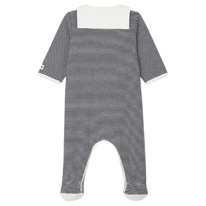 Pyjama en coton biologique Dors-bien - 1m à 6m - Rayures par Petit Bateau - Idées-cadeaux pour baby shower | Jourès