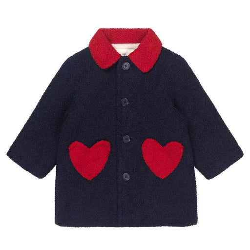 Calin heart coat - 18m to 4Y - Dark navy par Konges Sløjd - Jackets, Coats & Onesies | Jourès