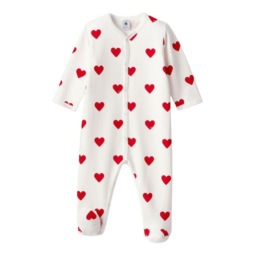 Organic Cotton Dors-Bien Pyjamas - 1m to 6m - Hearts par Petit Bateau - Baby Shower Gifts | Jourès