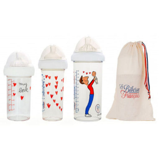 Baby bottle - Dad & Me - Set of 3 par Le Biberon Francais - Baby Bottles | Jourès