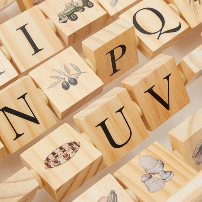 Jeu de cubes en bois - Alphabet par Konges Sløjd - Jeux éducatifs et loisirs | Jourès