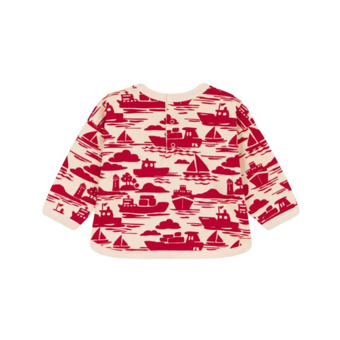 Sweatshirt - 6m to 24m - Red Boats par Petit Bateau - T-shirts, sweaters & cardigans | Jourès