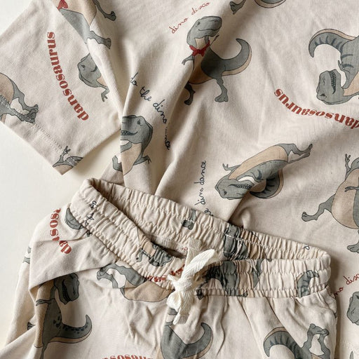 Ensemble à manches courtes en lin - 12m à 4T - Dansosaurus par Konges Sløjd - T-shirt, Pulls & Cardigans | Jourès