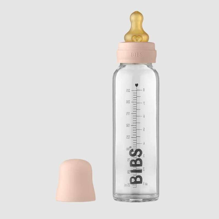 BIBS Baby Glass Bottle Complete Set Latex - 225ml - Blush par BIBS - Glass Baby Bottles | Jourès