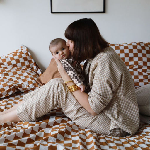 Fête du Sleep Breastfeeding Pyjama Set - XS to L - Vichy par Tajinebanane - Pajamas, Baby Gowns & Sleeping Bags | Jourès