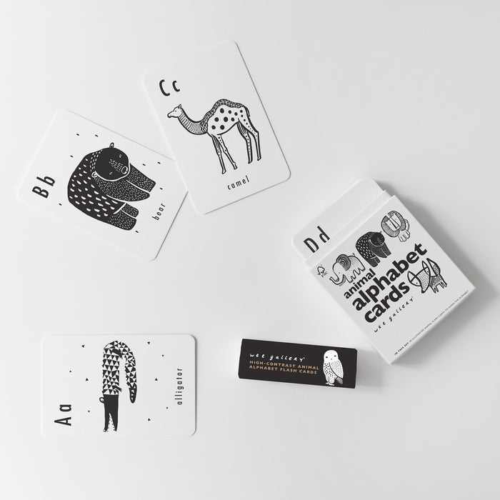 Alphabet Cards - Animals par Wee Gallery - The Black & White Collection | Jourès