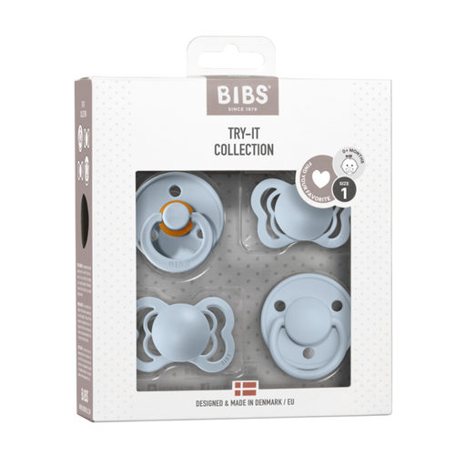 BIBS 0-6 Months Try-it Pacifier Collection - Baby Blue par BIBS - Sleep time | Jourès
