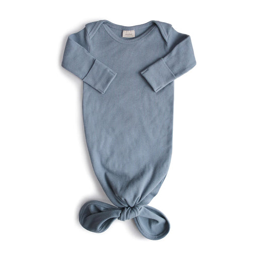 Ribbed Knotted Newborn Baby Gown - 0-3m - Tradewinds par Mushie - Swaddles, Muslin Cloths & Blankets | Jourès