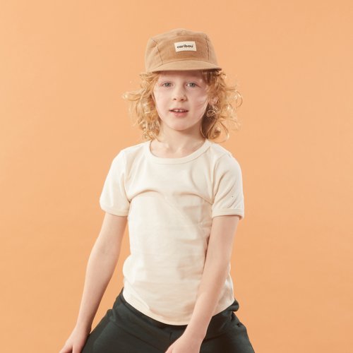Caribou 5-panel linen Cap - Kids - S,M,L - Moka par Caribou - Swimsuits & Sun Hats | Jourès