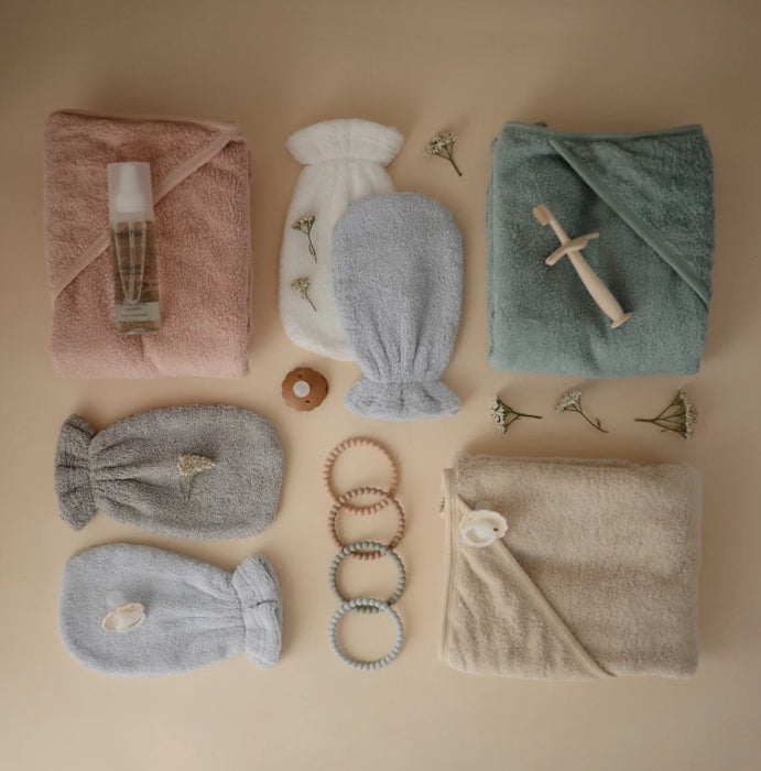 Organic cotton hooded towel - Moss par Mushie - Mushie | Jourès