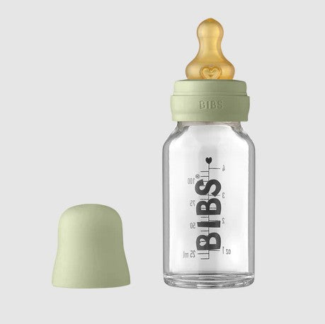 BIBS Baby Glass Bottle Complete Set Latex - 110ml - Sage par BIBS - Baby Bottles | Jourès