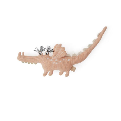 Darling Baby Rattle - Baby Yoshi Crocodile - Coral par OYOY Living Design - Plush Toys & Rattles | Jourès