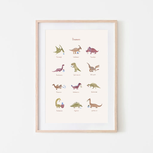 Affiche  éducative Dinosaures - 18x24 pouces par Mushie - Les amis dinosaures | Jourès