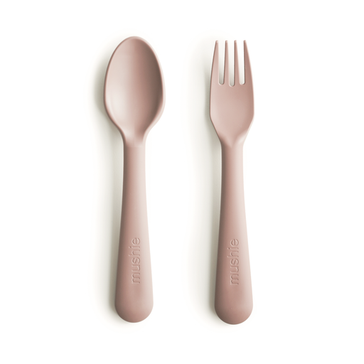 Kids Fork and Spoon Set - Blush par Mushie - Mealtime | Jourès