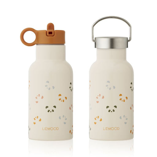 Kids Stainless Steel Thermos Anker Water Bottle - Panda sandy mix par Liewood - Outdoor mealtime | Jourès