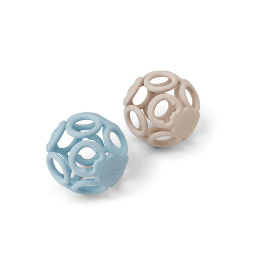 Silicone Jasmin teether ball - Blue multi mix - Pack of 2 par Liewood - Toys & Games | Jourès