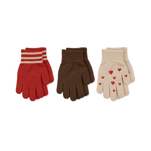 Filla Gloves - Pack of 3 - 2-4Y - Heart Mix par Konges Sløjd - Gloves & Hats | Jourès