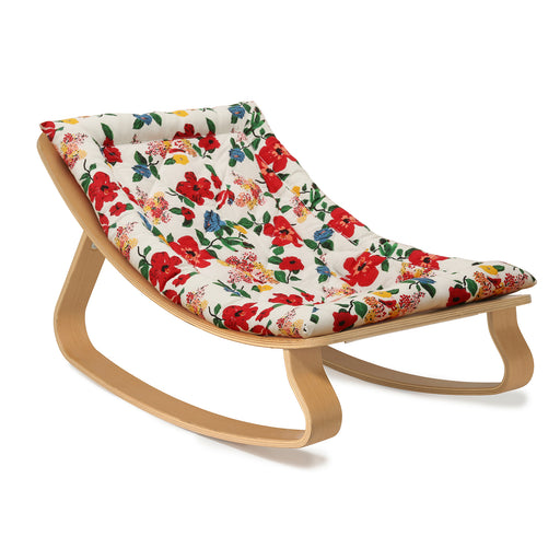 LEVO Baby Rocker - Beech Wood - Hibiscus Seat par Charlie Crane - Baby Rockers, Cribs, Moses and Bedding | Jourès