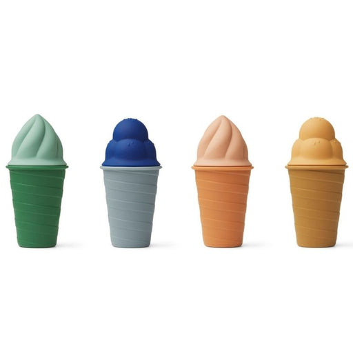 Jouets en silicone Bay - Crème glacée - Ens. de 4 - Surf / Bleu Multi mix par Liewood - Soleil, été, bonheur ! | Jourès