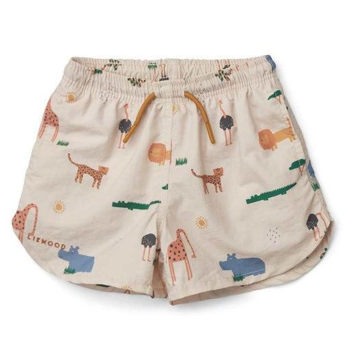 Aiden Board Shorts With Pockets - Safari/Sandy mix par Liewood - Swimsuits & Sun Hats | Jourès