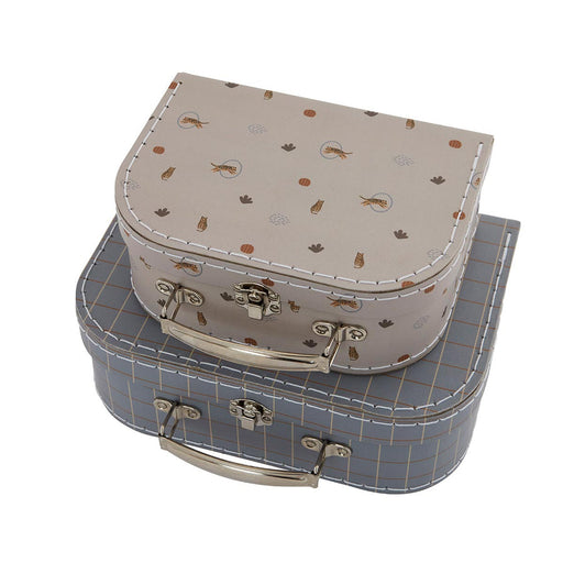 Mini valise Tigre &amp; Grille - Lot de 2 - Bleu &amp; Argile par OYOY Living Design - Rangement | Jourès