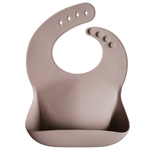 Adjustable waterproof silicone Baby Bib - Warm Taupe par Mushie - Bibs | Jourès